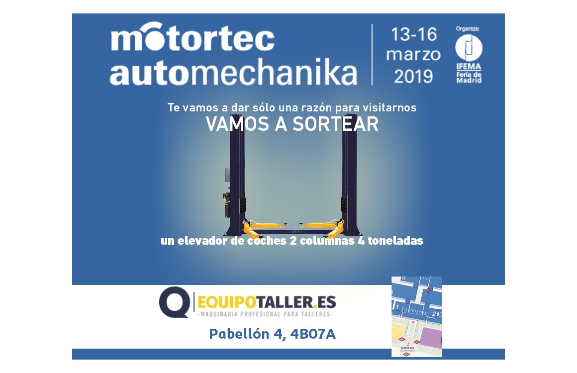 Sorteo Elevador de coche Motortec - Automechanika 2019